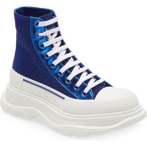 Alexander McQueen Tread Slick Glitter High Top Sneaker Size 36 1/2 (size 6.5)